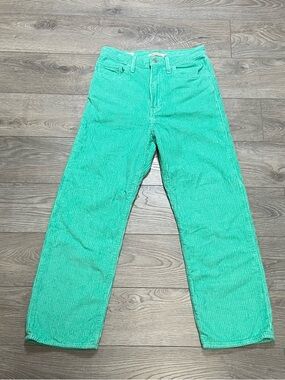 Levi’s Premium Ribcage Straight Corduroy Pants Mint Green Size 27 high rises
